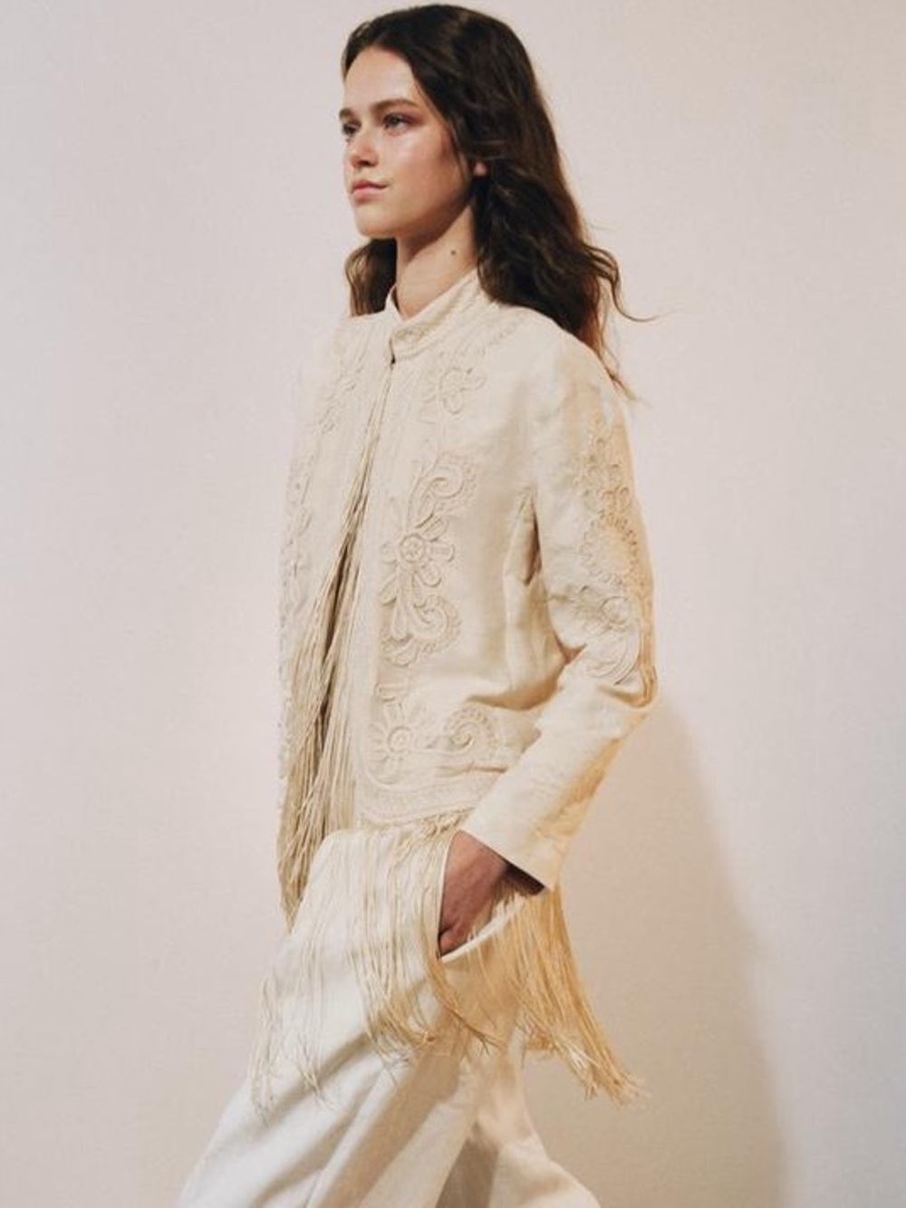 ZARA ZW COLLECTION FRINGED JACKET - Picture 4 of 7